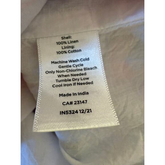 Talbots Linen Shift Dress 6P Red Sleeveless Striped Hem Petite Summer Outfit - Picture 5 of 7